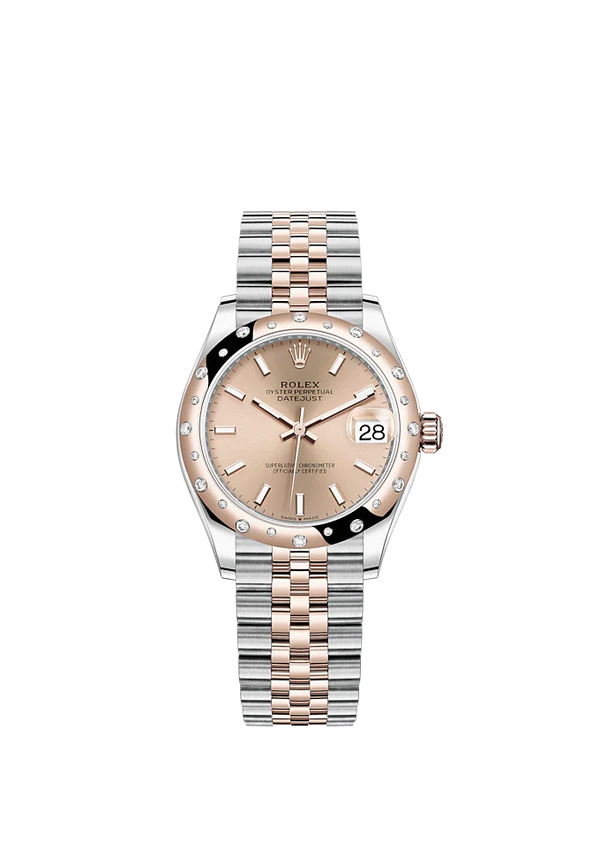 Datejust 31 31mm Jubilee Bracelet Oystersteel and Everose Gold with Rosé-Colour Dial Diamond-Set Bezel