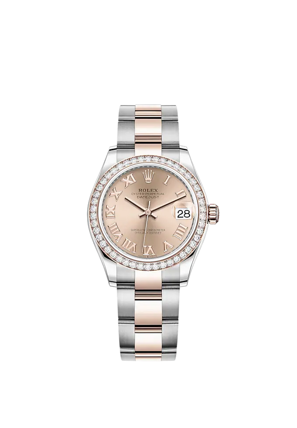 Datejust 31 31mm Oyster Bracelet Oystersteel and Everose Gold with Rosé-Colour Dial Diamond-Set Bezel