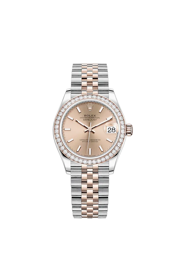 Datejust 31 31mm Jubilee Bracelet Oystersteel and Everose Gold with Rosé-Colour Dial Diamond-Set Bezel