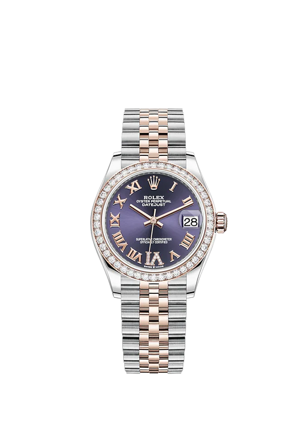 Datejust 31 31mm Jubilee Bracelet Oystersteel and Everose Gold with Aubergine Diamond Dial Diamond-Set Bezel