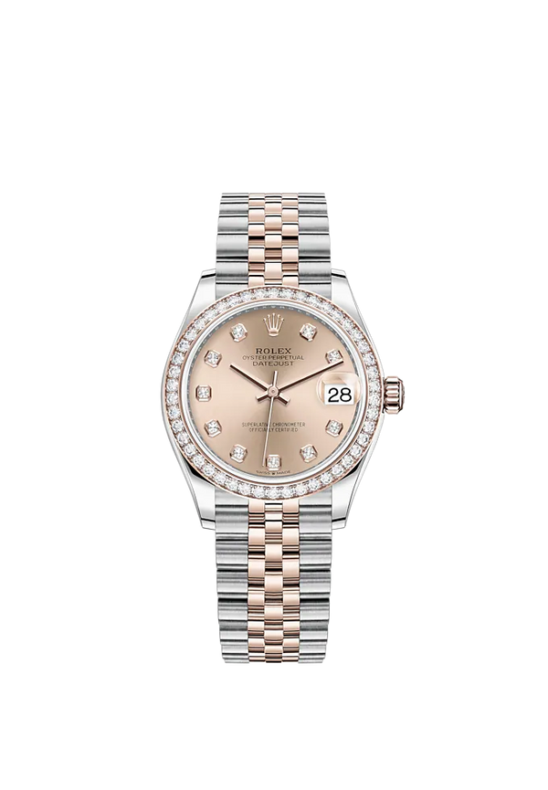 Datejust 31 31mm Jubilee Bracelet Oystersteel and Everose Gold with Rosé-Colour Diamond-Set Dial Diamond-Set Bezel