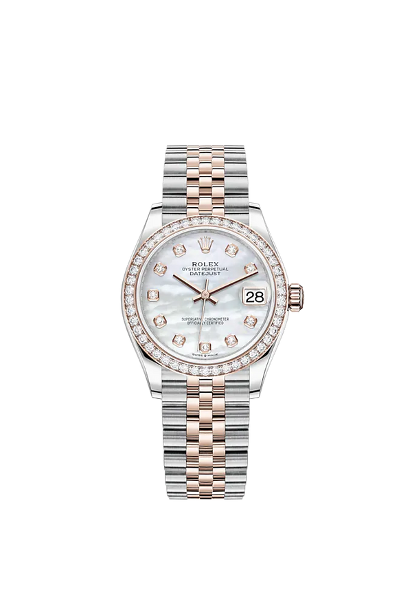Datejust 31 31mm Jubilee Bracelet Oystersteel and Everose Gold White Mother-Of-Pearl Dial Diamond-Set Bezel