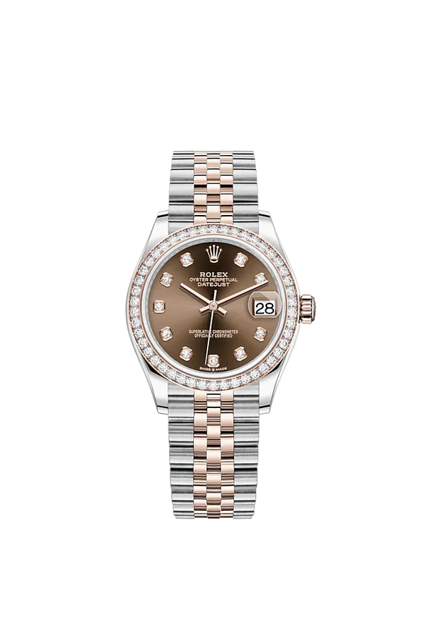 Datejust 31 31mm Jubilee Bracelet Oystersteel and Everose Gold with Chocolate Diamond-Set Dial Diamond-Set Bezel