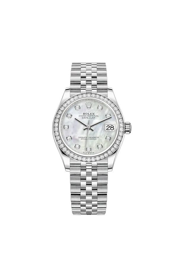 Datejust 31 31mm Jubilee Bracelet Oystersteel and White Gold with  White Mother-Of-Pearl Dial Knurled Bezel