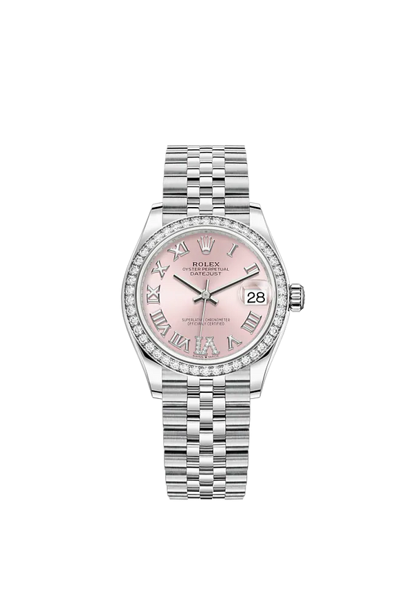 Datejust 31 31mm Jubilee Bracelet Oystersteel and White Gold with Pink Diamond Dial Diamond-Set Bezel