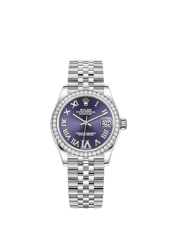 Datejust 31 31mm Jubilee Bracelet Oystersteel and White Gold with Aubergine Diamond Dial Diamond-Set Bezel
