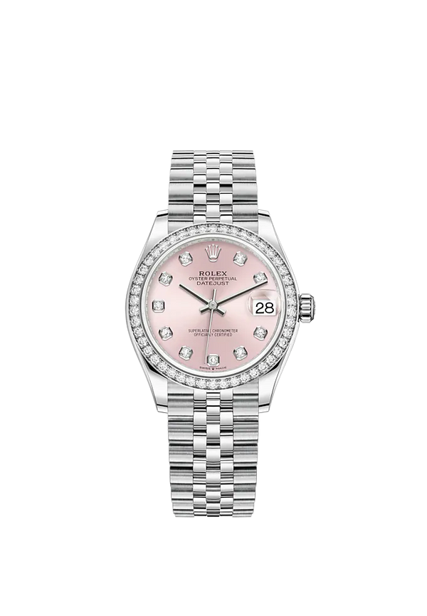 Datejust 31 31mm Jubilee Bracelet Oystersteel and White Gold with Pink Diamond-Set Dial Diamond-Set Bezel