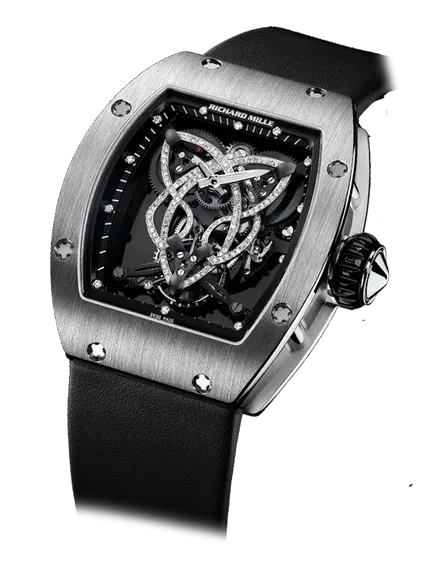 RM 019 Tourbillon Rubber Strap White Gold Case