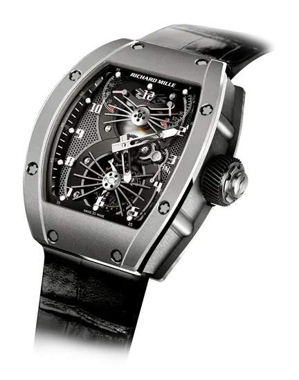 RM 021 Tourbillon Aerodyne Leather Strap Titanium Case