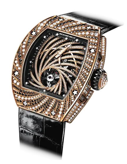 RM 51-02 Tourbillon Diamond Twister Leather Strap Rose Gold Diamond Set Case