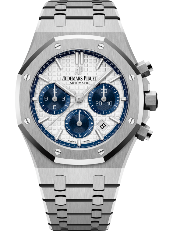 Royal Oak Selfwinding Chronograph 38MM Stainless Steel Bracelet Silver-Toned Dial With Grande Tapisserie Pattern Stainless Steel Case