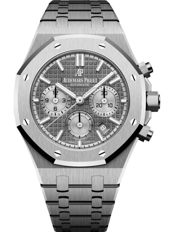 Royal Oak Selfwinding Chronograph 38MM Stainless Steel Bracelet Ruthénium-Toned Dial With Grande Tapisserie Pattern Stainless Steel Case