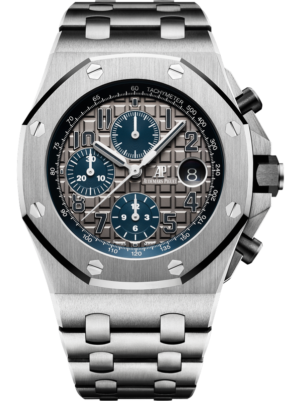 Royal Oak Offshore Selfwinding Chronograph QeII Cup 2018 42MM Titanium Bracelet Slate Grey Dial With Méga Tapisserie Pattern Titanium Case