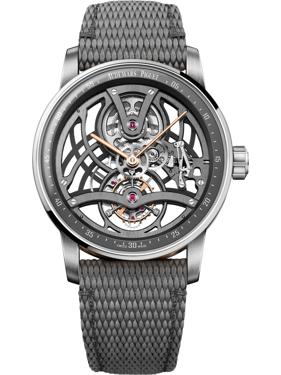 Code 11.59 by Audemars Piguet  41mm Grey Rubber-Coated Strap 18-carat White Gold Bezel Grey Lacquered Inner Bezel