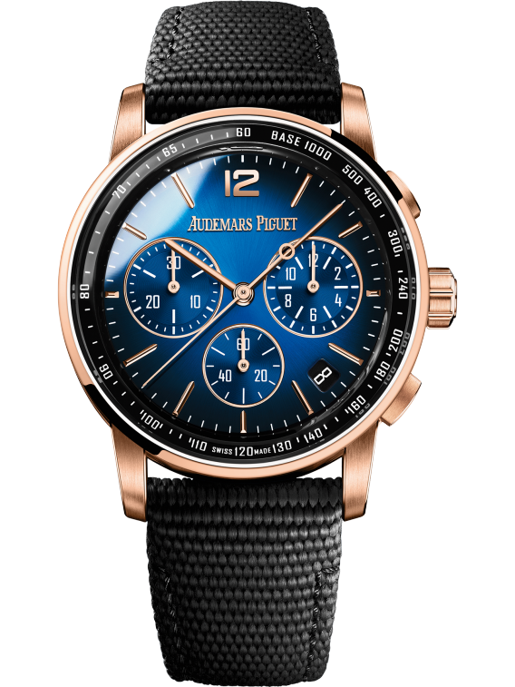 Audemars Piguet Code 11.59  Ref. 26393OR.OO.A002KB.03 41MM Rose Gold Chronograph Blue Dial