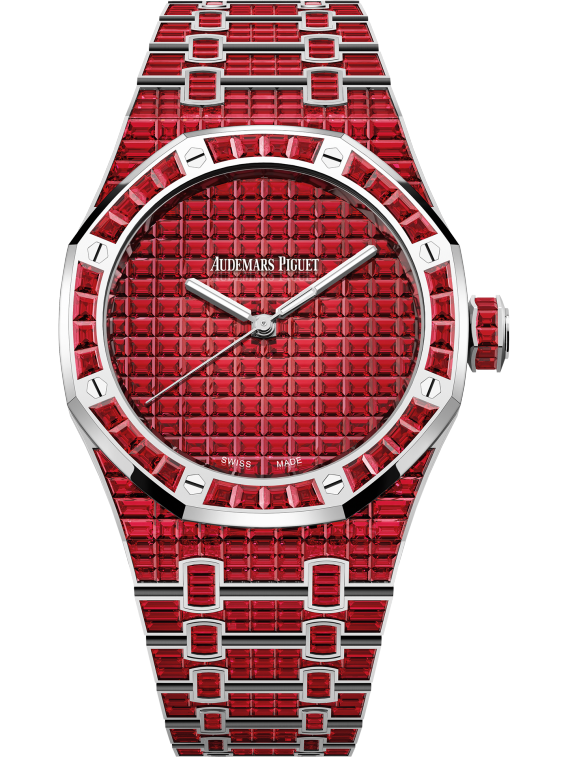 Royal Oak Selfwinding Ruby 41MM 18-Carat White Gold Bracelet Set With Baguette-Cut Rubies 18-Carat White Gold Dial 18-Carat White Gold Case