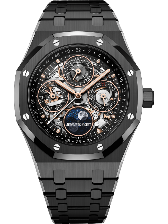 Royal Oak Perpetual Calendar Openworked 41MM Black Ceramic Bracelet Sapphire Dial Black Ceramic Case