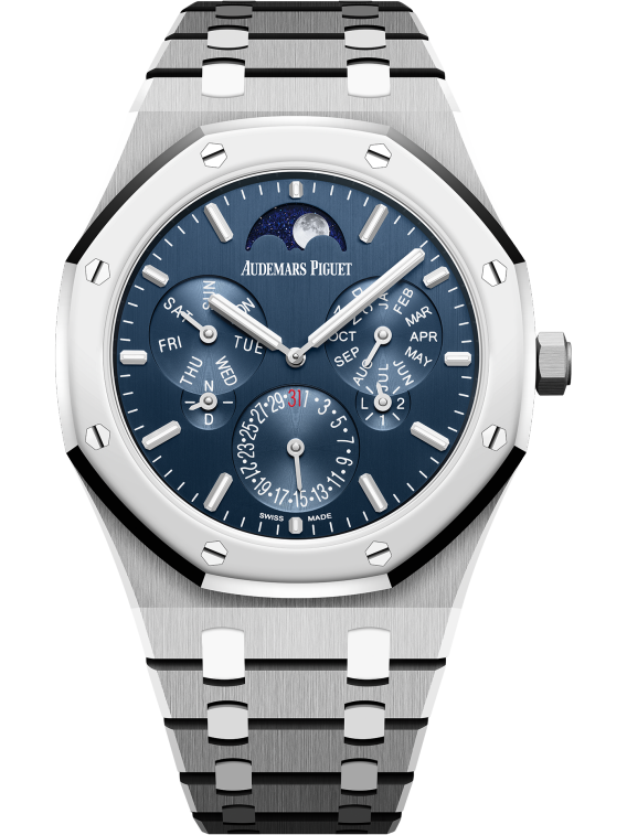 Royal Oak Selfwinding Perpetual Calendar Ultra-Thin 41MM Satin-Brushed Titanium Bracelet Blue Dial Satin-Brushed Titanium Case