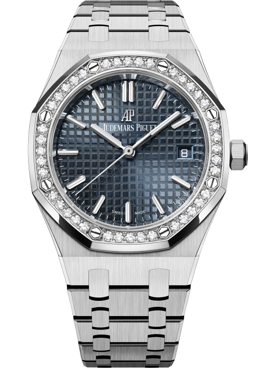 Royal Oak Selfwinding 34MM Stainless Steel Braceletblue-Grey Dial With Grande Tapisserie Pattern Stainless Steel Case