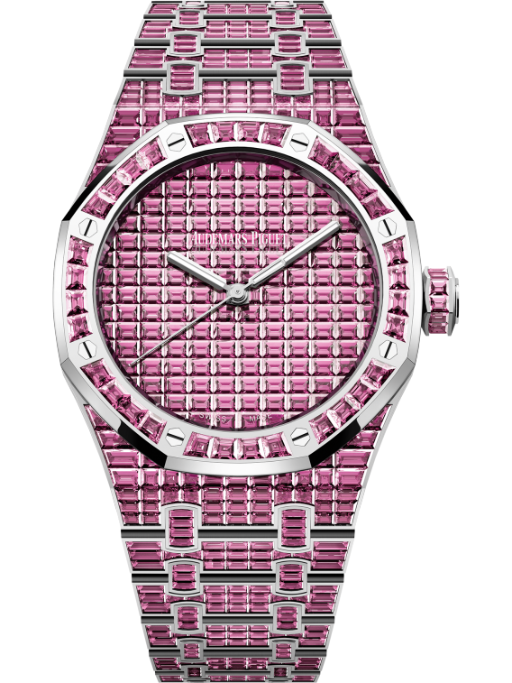 Royal Oak Selfwinding Pink Tourmaline 41MM 18-Carat White Gold Bracelet Set With Baguette-Cut Pink Tourmalines 18-Carat White Gold Dial  18-Carat White Gold Case