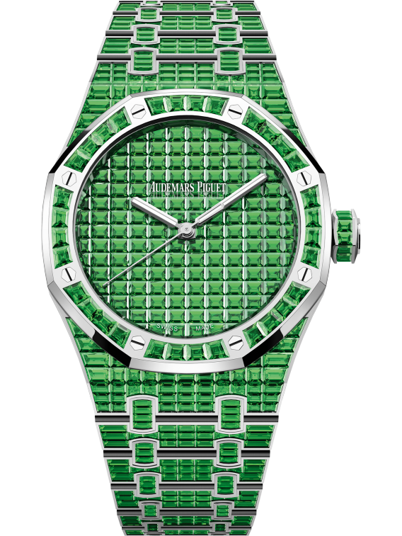 Royal Oak Selfwinding Tsavorite 41MM 18-Carat White Gold Bracelet Set With Baguette-Cut Tsavorites 18-Carat White Gold Dial 18-Carat White Gold Case