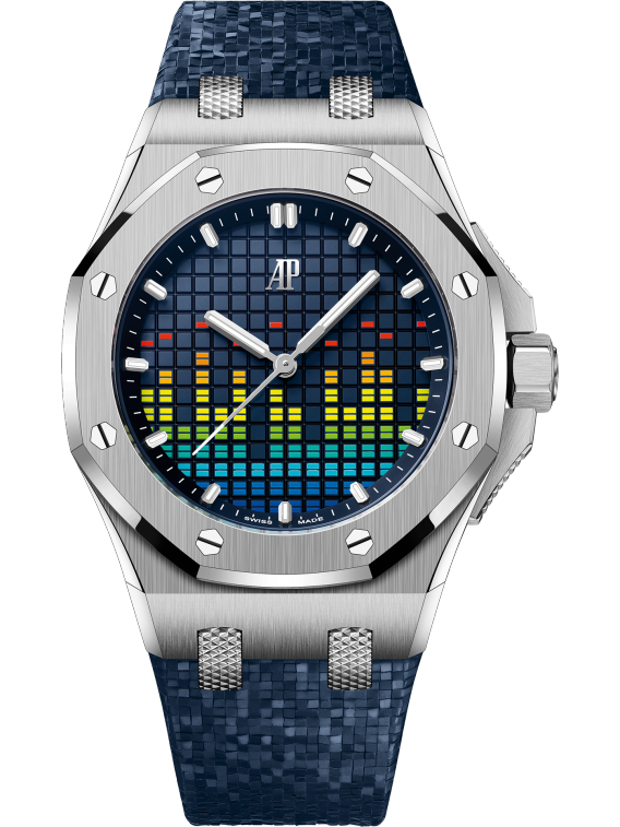 Royal Oak Offshore Selfwinding - Music Edition 37MM Blue Rubber Strap With Constellation Texture Blue Dial With Printed VU Meter Titanium Case