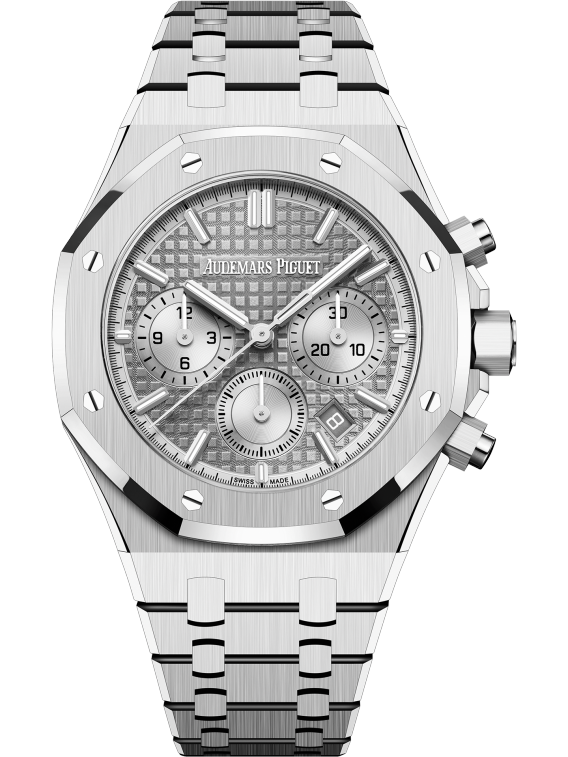 Royal Oak Selfwinding Chronograph 38MM Stainless Steel Bracelet Grey Dial With Grande Tapisserie Pattern Stainless Steel Case